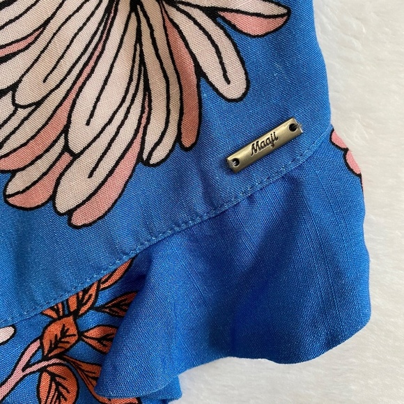 Maaji Floret Kelsey Cover-Up Top, Blue/Orange/Pink Floral, Medium, NWT - Picture 11 of 16